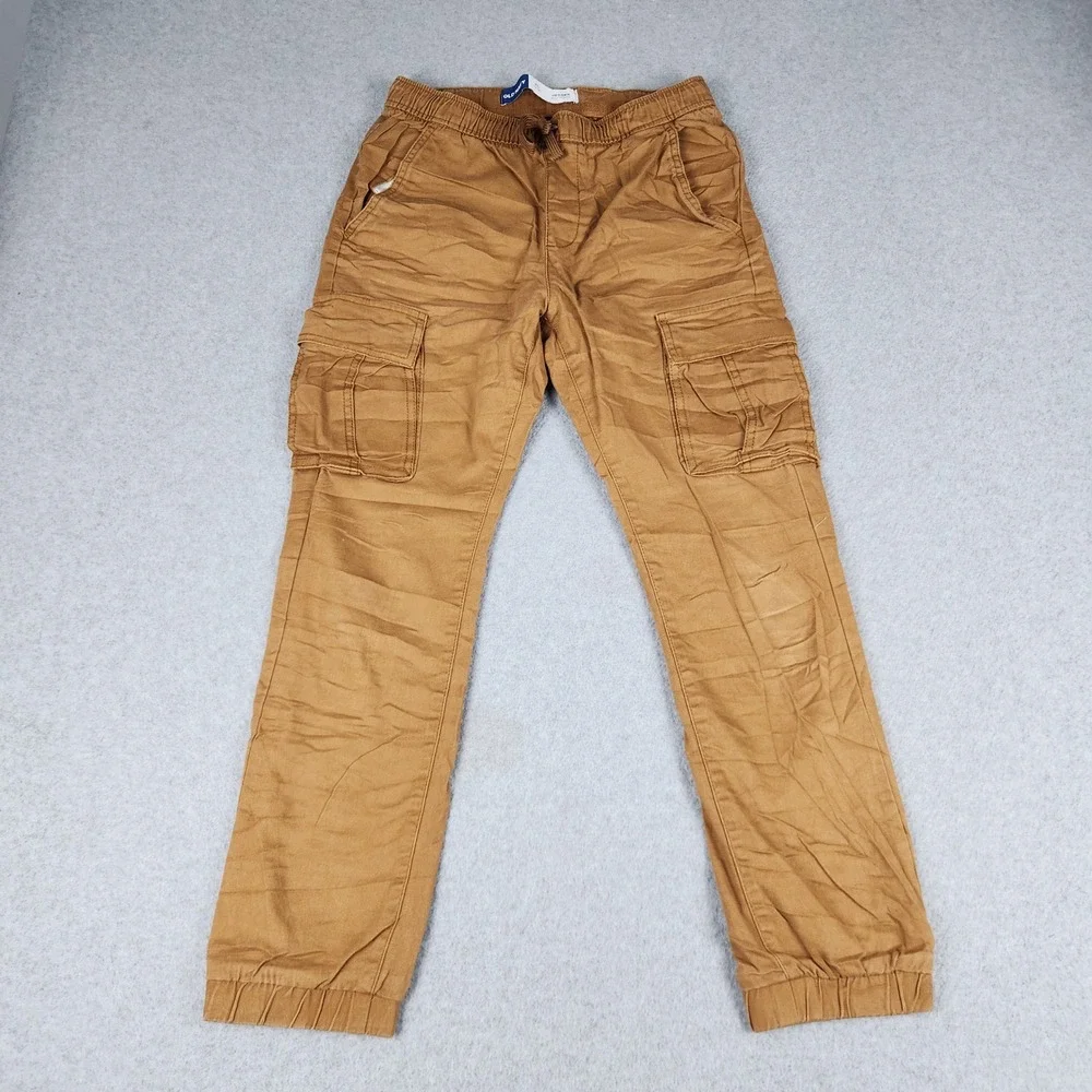 Old Navy Jogger Pants Boys XL 14-16 Brown Built-In Flex Cargo Utility Stretch